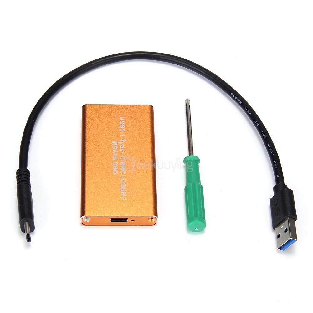 USB3.1 Type-C MSATA SSD RAID HDD Enclosure - Orange