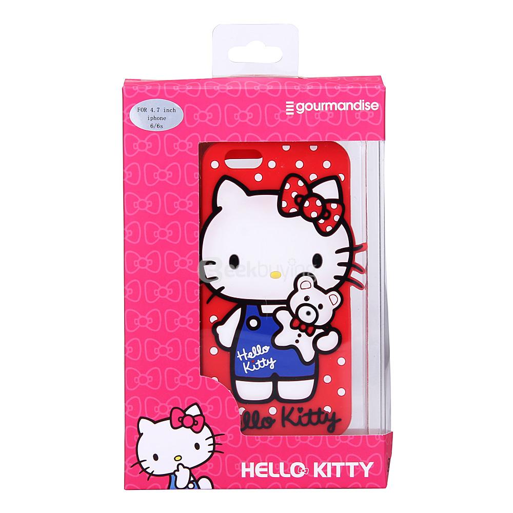 Gourmandise Hello Kitty Silicone Case Protective Back Cover for Apple iPhone 6/6s 4.7inch - Red