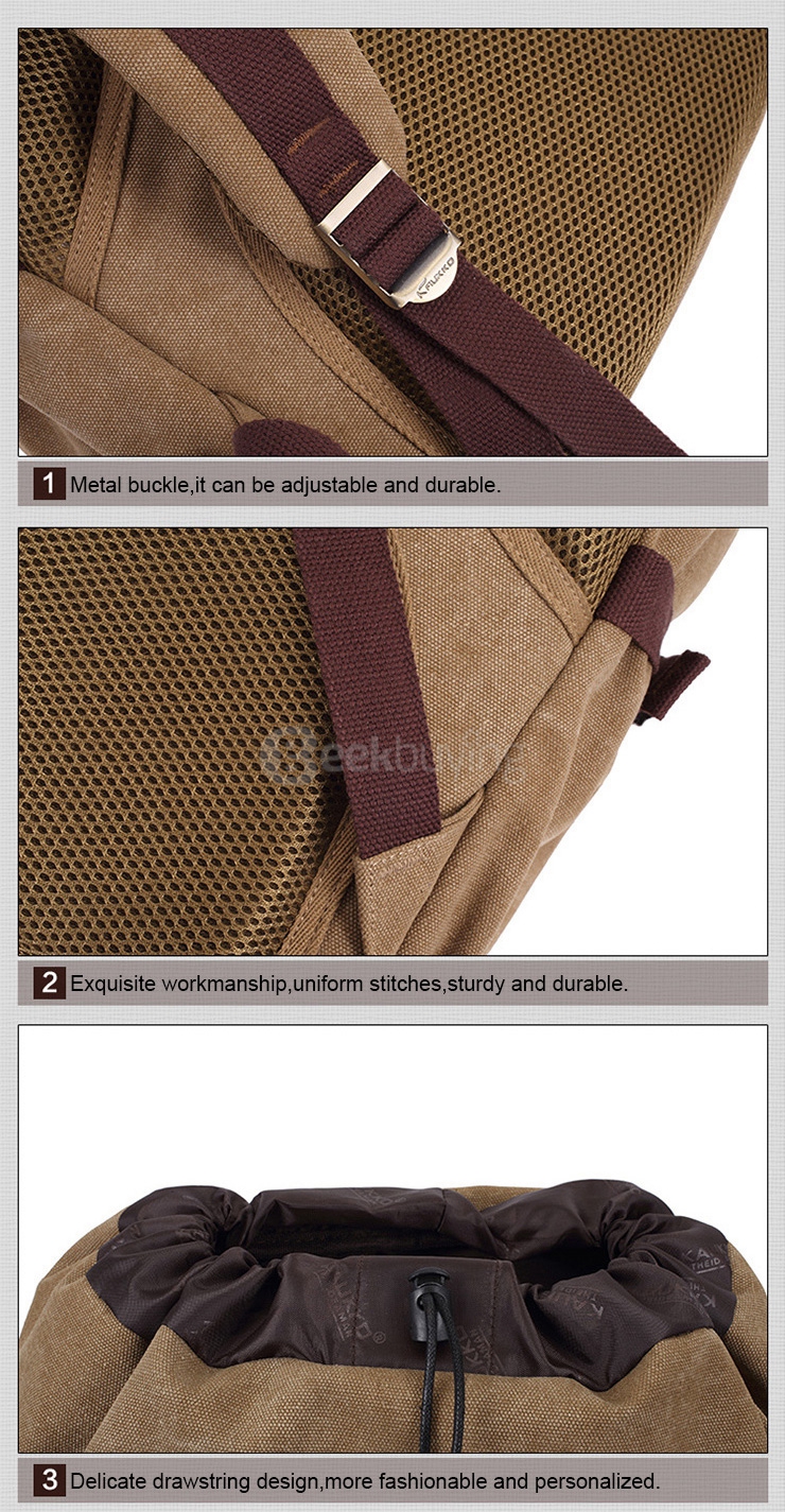 KAUKKO E5-1 Foreign Trading Waterproof Wear-resistant Travel Bag backpack - Khaki
