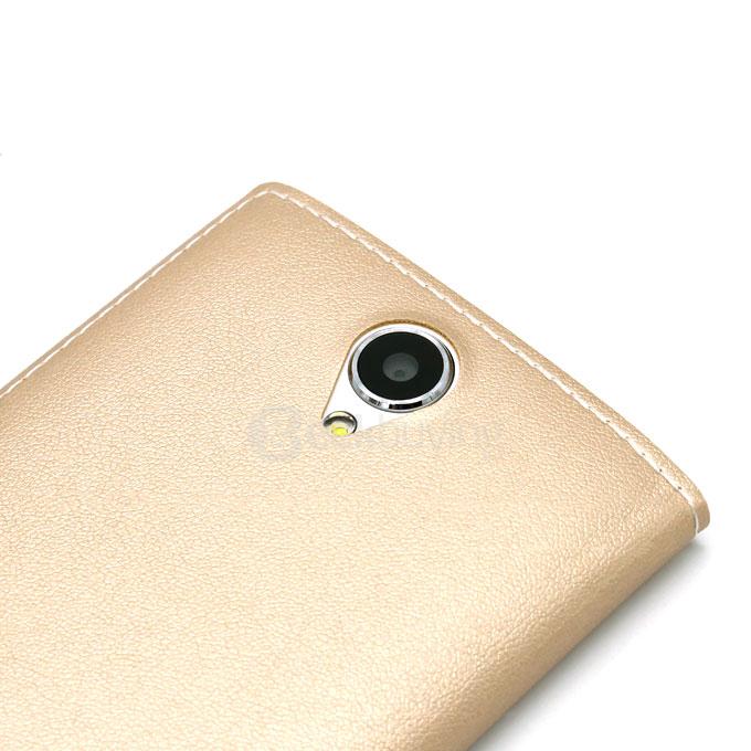 [HK Stock]Original Flip Cover Protective Case with Back Shell for LEAGOO ALFA 5 Smartphone - Gold