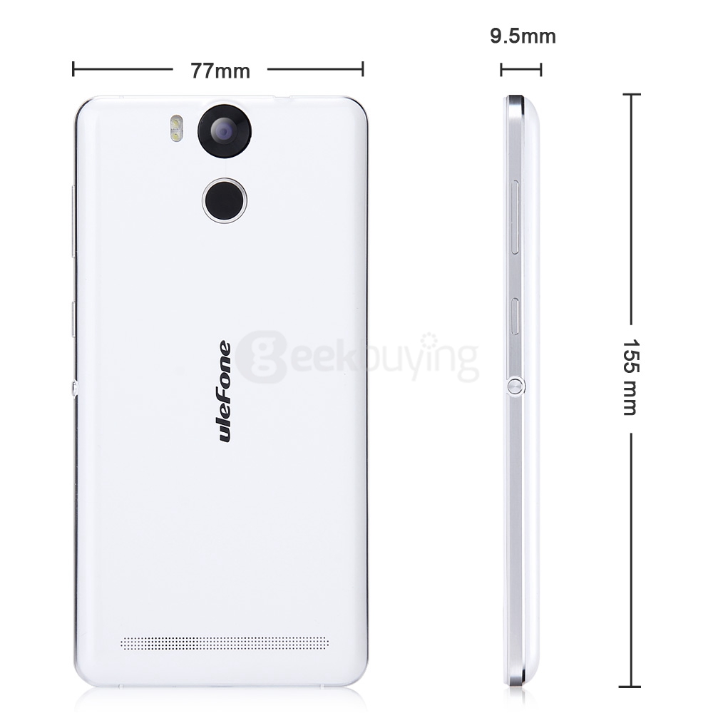 [Spain Stock]Ulefone Power 5.5inch FHD 4G LTE Android 5.1 3GB 16GB Smartphone 64bit MTK6753 Octa Core 13.0MP 6050mAh Touch ID with  Silica Gel Case  - White