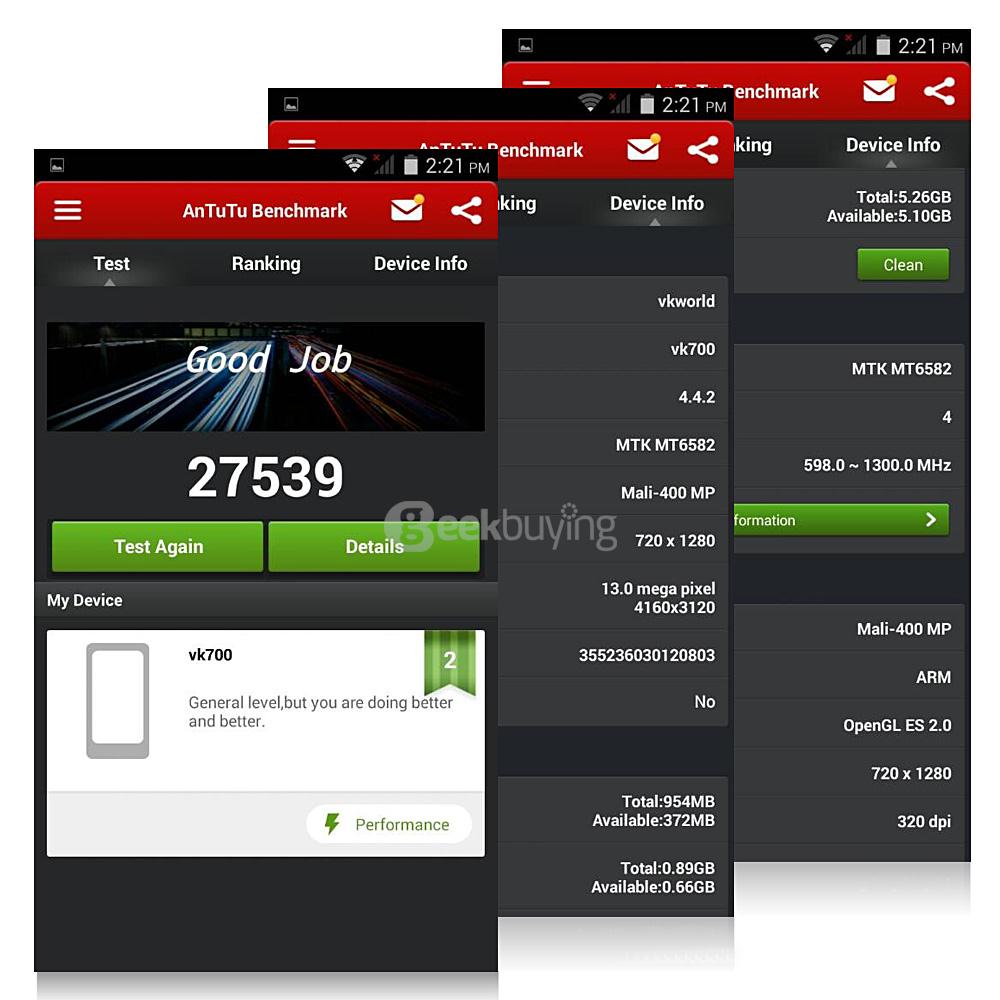VKWORLD VK700 5.5inch IPS HD MTK6580 Quad Core 1.3GHz Android 5.1 Smartphone 1GB RAM 8GB ROM 3G GPS Miracast - Black
