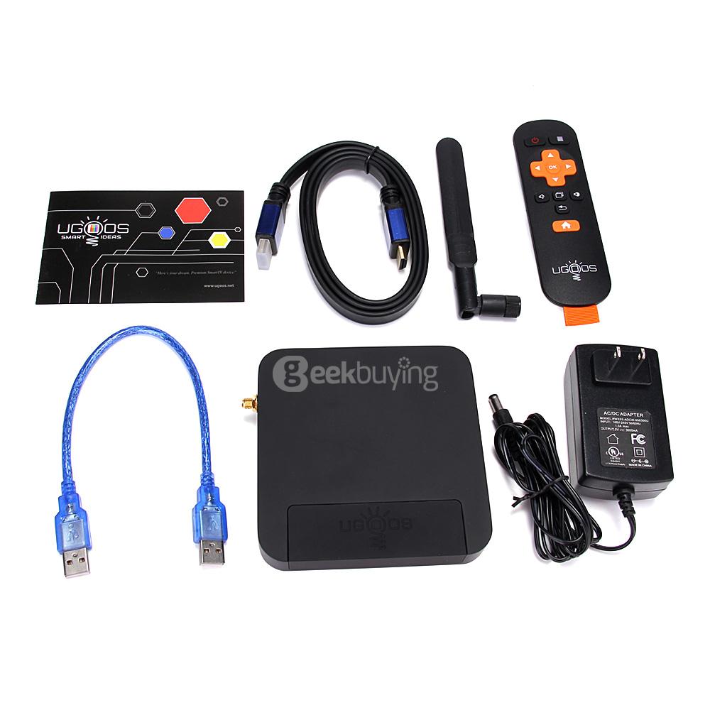UGOOS UT4 4K Android 5.1 Lollipop Octa-Core RK3368 64bit TV BOX 2G/16G 2.4G/5G WIFI 1000M LAN Bluetooth4.0 - Black