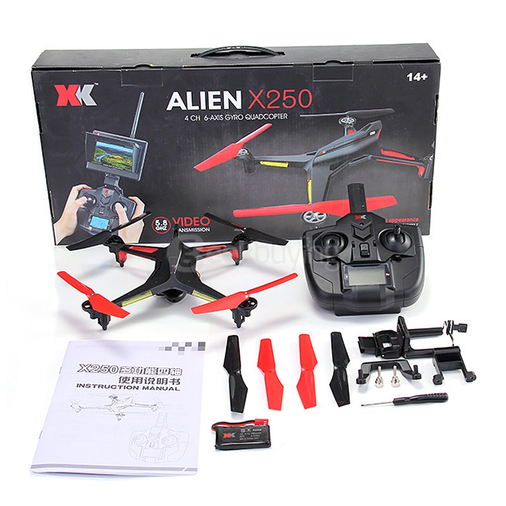 XK Alien X250 5.8G FPV 2.4G 4CH 6Axis Gryo One Key To Roll Failsafe Futaba S-FHSS Compatible RC Quadcopter RTF