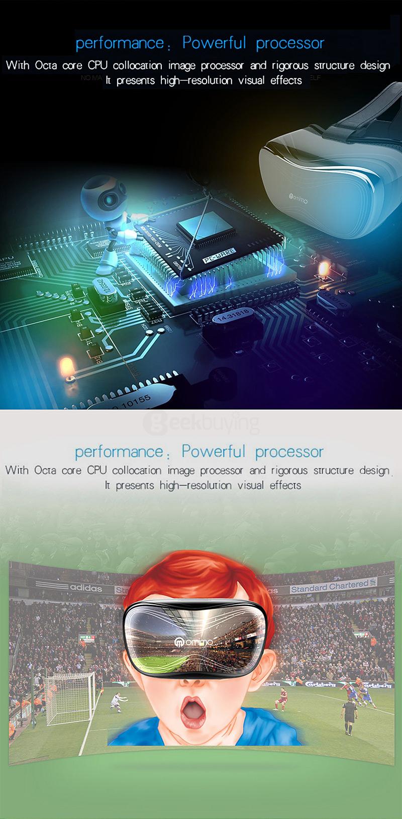 Omimo Immersive PC Virtual Reality VR Headset FOV75 Andriod 4.4 Allwinner H8 2G/8G HDMI  2.4G WiFi 1080P 3D Private Imax Video Game Viewer