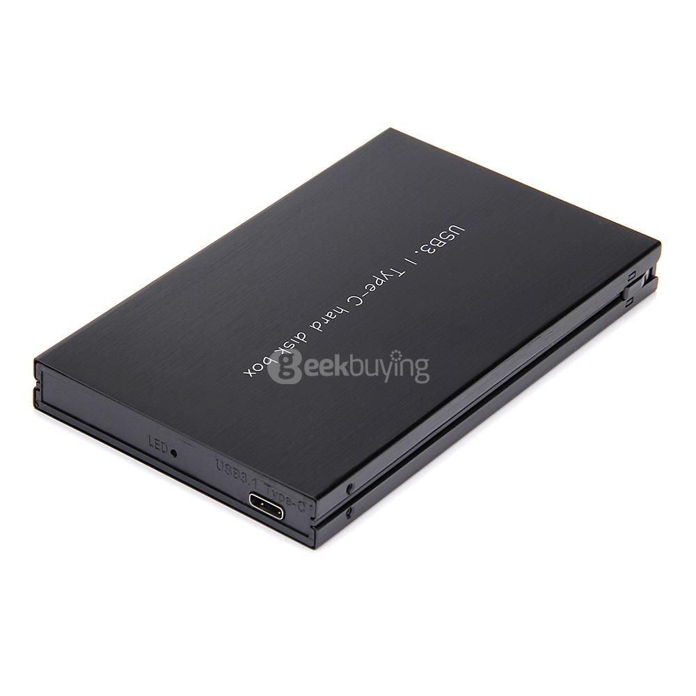2.5 Inch USB 3.1 Type-C Hard Disk Box HDD Enclosure - Black