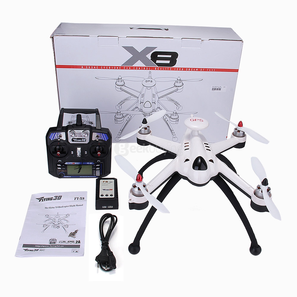 Flying3D X8 6 Axis 8 Channels Quadcopter 2.4GHz OSD RC Aircraft FPV Drone RTF With GPS (New version Mode 2)