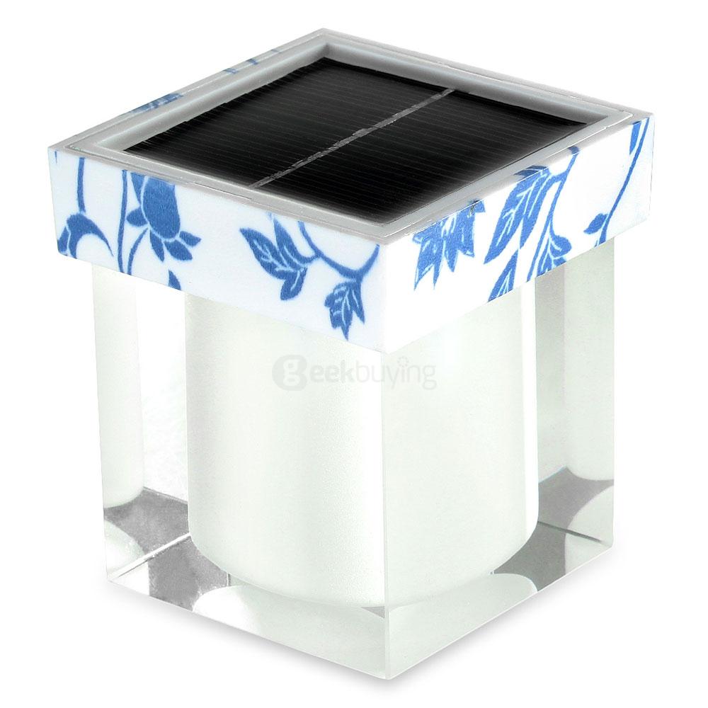 Solar Powered LED Light Rechargeable Candle Crystal Lamp for Outdoor and Indoor Use - Transparent