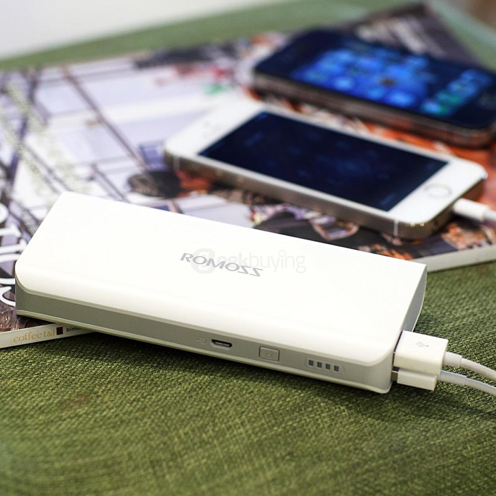 [Wholesale UPS Free Shipping] 50 pcs Original ROMOSS Sense4 Dual USB 10400mAh Power Bank Mobile Power Charger - White