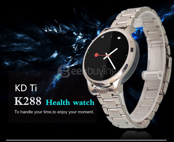 KDTI K288 MTK6260 Bluetooth Watch Phone GSM Phone Heart Rate Monitor Sleep Monitor Remind Pedometer - Gray Rhinestone