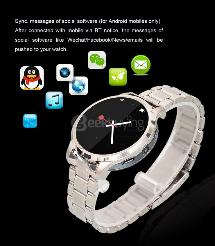 KDTI K288 MTK6260 Bluetooth Watch Phone GSM Phone Heart Rate Monitor Sleep Monitor Remind Pedometer - Gray Rhinestone