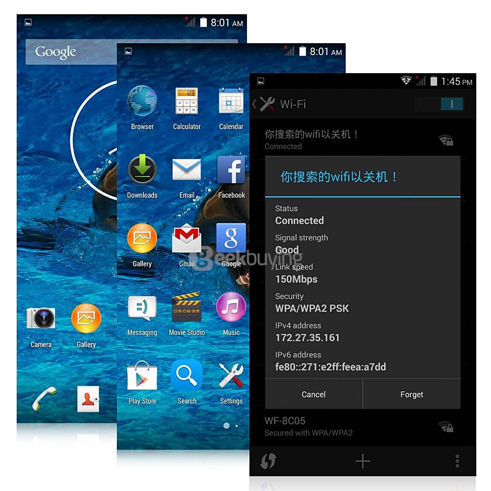 VKWORLD VK700 5.5inch IPS HD MTK6580 Quad Core 1.3GHz Android 5.1 Smartphone 1GB RAM 8GB ROM 3G GPS Miracast - Black