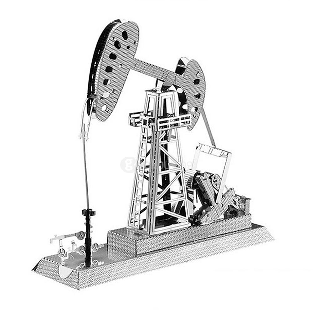 DIY Oil Rigs 3D Puzzle Educational 3D Model - Silver