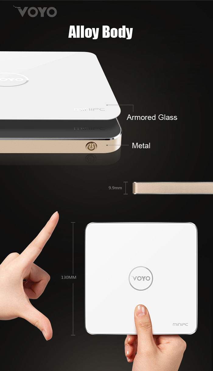 [Spain Stock]VOYO V3 Intel Cherry Trail X7-Z8700 Windows10 64Bit 4K Smart Mini PC 4G/128G WiFi Gigabit LAN Type-C Bluetooth 4.0