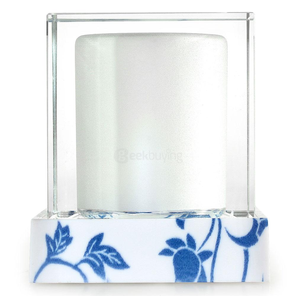Solar Powered LED Light Rechargeable Candle Crystal Lamp for Outdoor and Indoor Use - Transparent