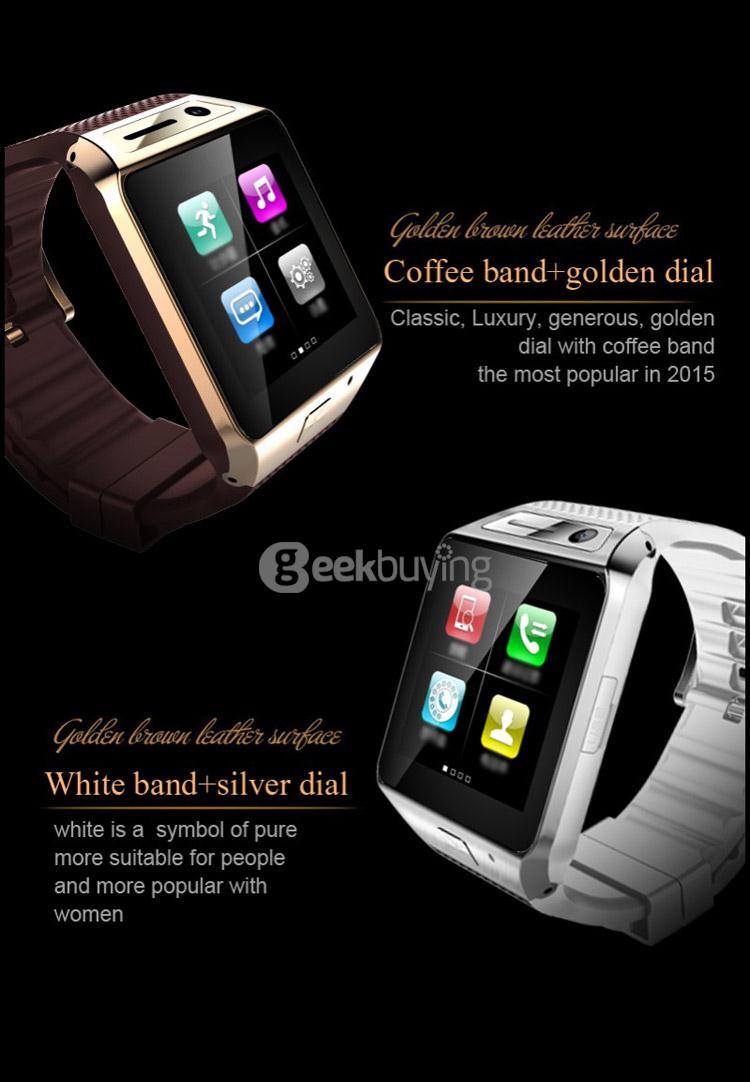 GV08S 1.54inch MTK6260A Smart Watch 2.0MP BT3.0 Memory Card and SIM Card Slot Pedometer For Android - Black