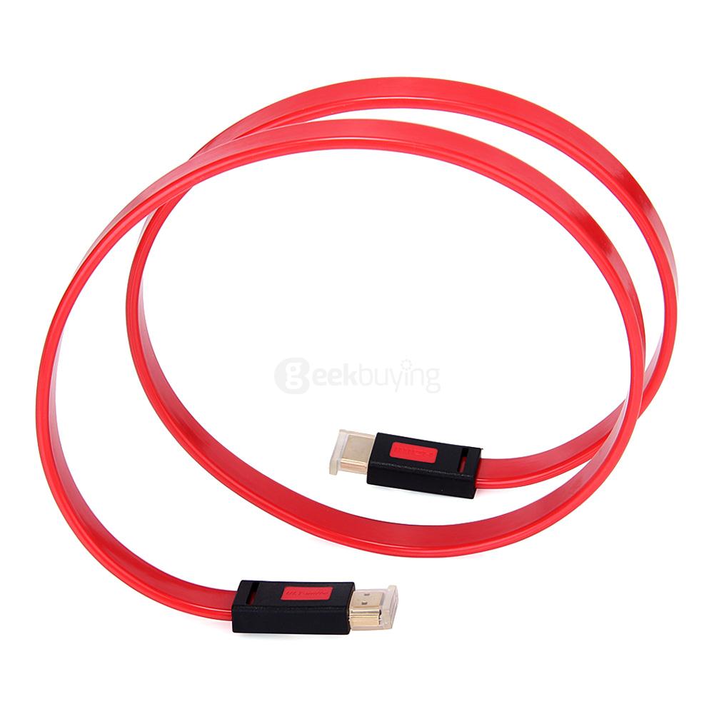 ULT-unite 4012-1438 Flat Silver-plated 2K x 4K HD V2.0 HDMI to HDMI Cable 1.5M - Red