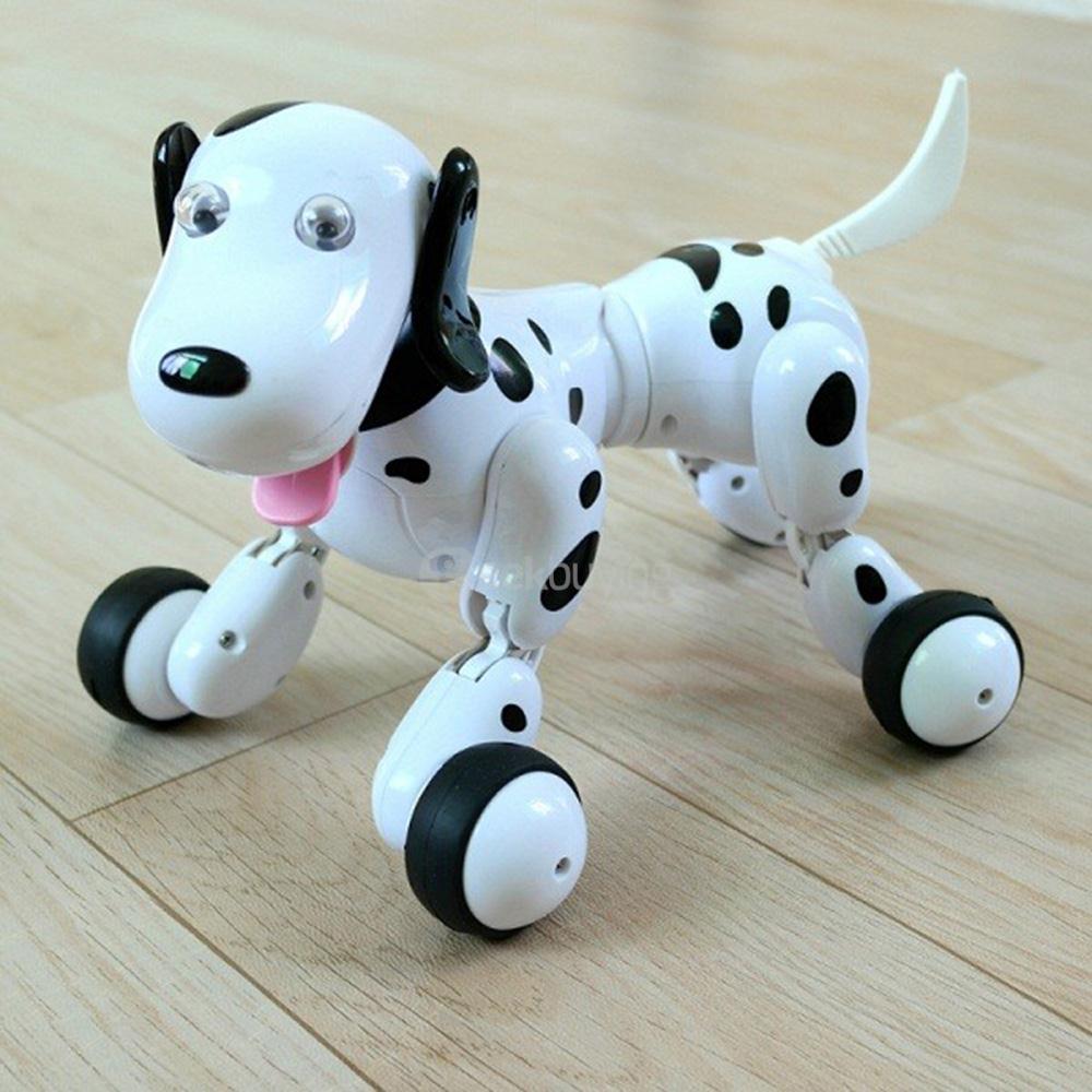 JG 777-338 2.4G RC Robot Smart Dog RC Intelligent Simulation Mini Dog - Black