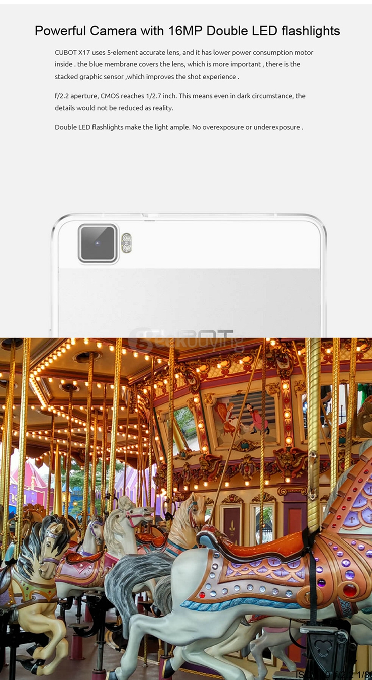 [HK Stock]CUBOT X17 5.0inch FHD 4G FDD-LTE Android 5.1 3GB 16GB Smartphone 64bit MTK6735A Quad Core 16.0MP OTG HotKnot - White