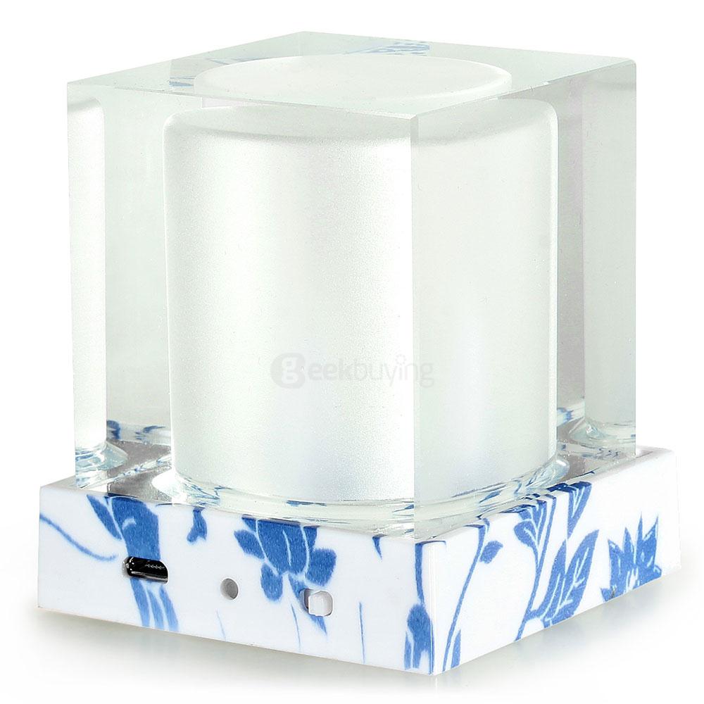 Solar Powered LED Light Rechargeable Candle Crystal Lamp for Outdoor and Indoor Use - Transparent