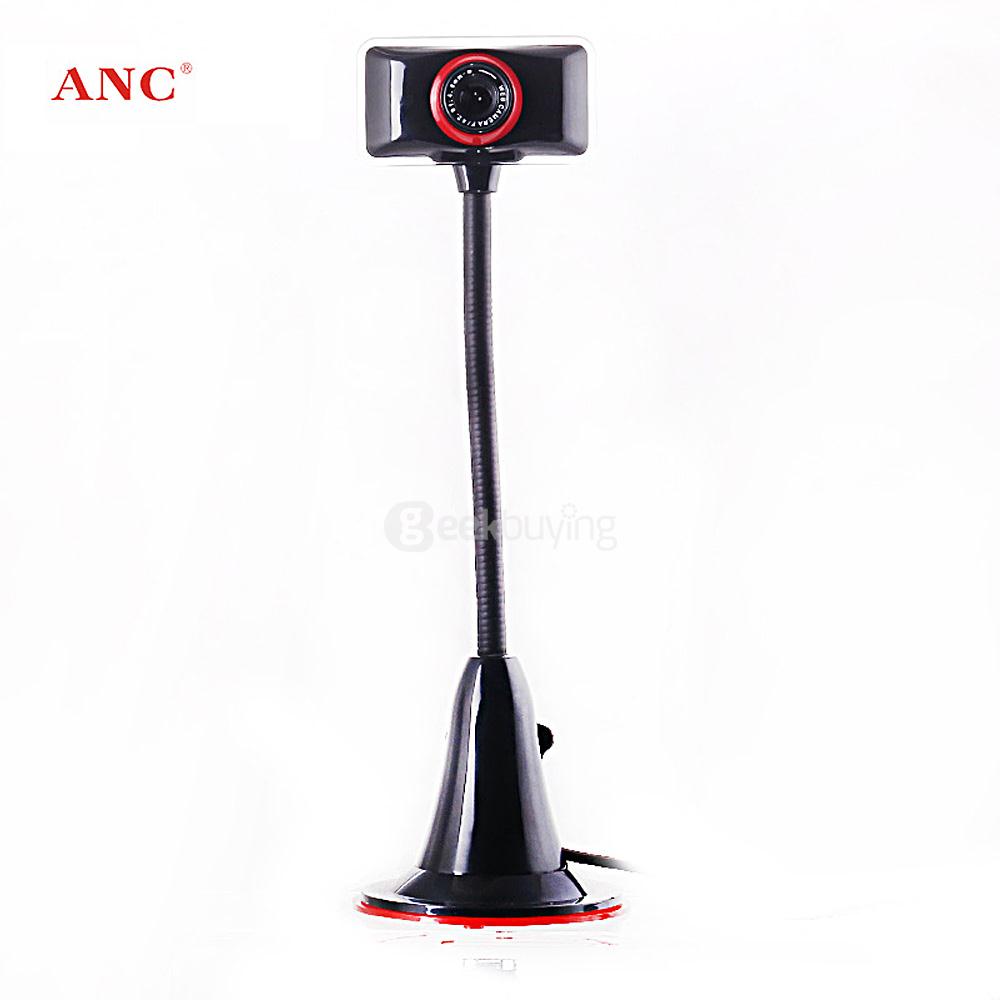 Aoni ANC USB2.0 HD Webcam Night Version With Microphone Adjustable Arm For Desktop Laptop Computer - Black