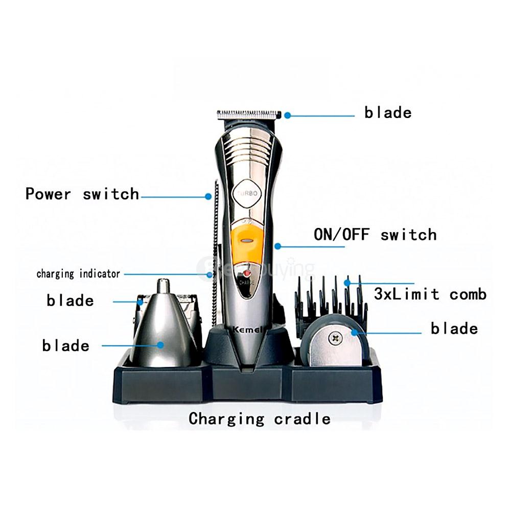 Kemei KM-580A 7 in 1 Professional Multifunctional Hair Clipper Razor Waterproof Shaver Nose Trimmer