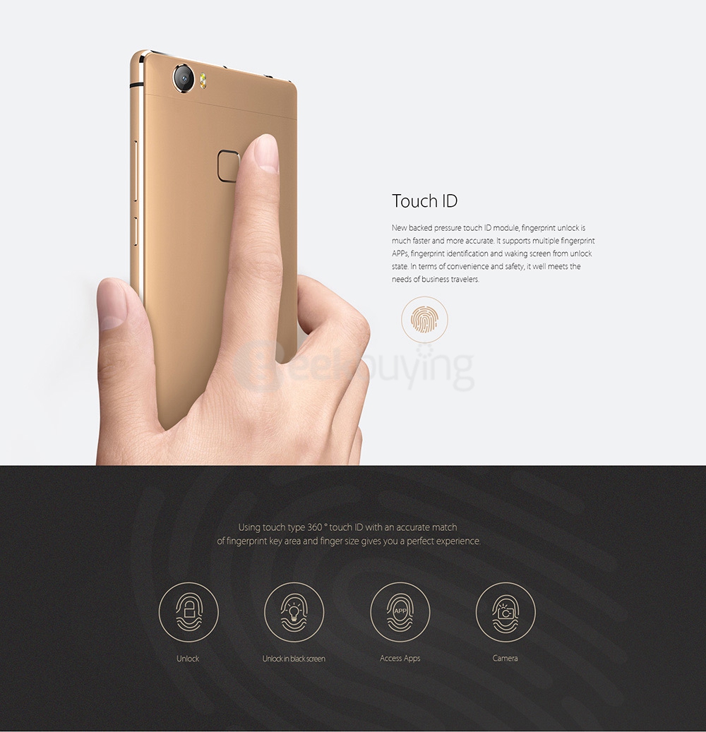 Elephone M3 5.5inch MT6755 Helio P10 Octa Core Android 5.1 3GB 32GB Smartphone 4G LTE 21.0MP Type-C 3.0 - Champagne Golden