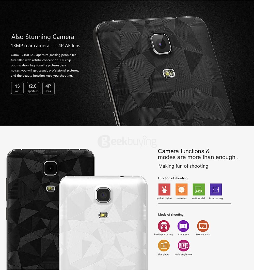 [HK Stock] CUBOT Z100 5.0inch HD 4G FDD-LTE Android 5.1 1GB RAM 16GB ROM Smartphone 64bit MTK6735P Quad Core IPS - White