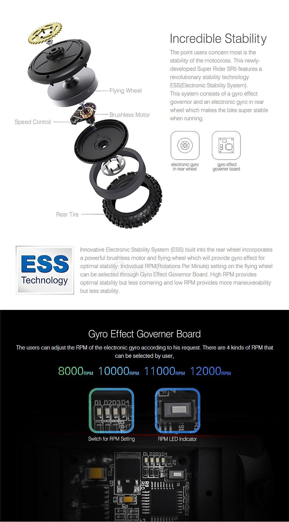 SKYRC SR5 1/4 Scale Super Rider RC Motorcycle TR