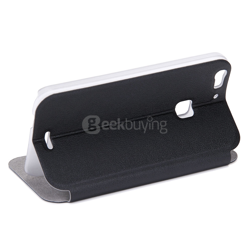 Protective Hard Cover Flip Stand Leather Case for UMI IRON Smartphone - Black
