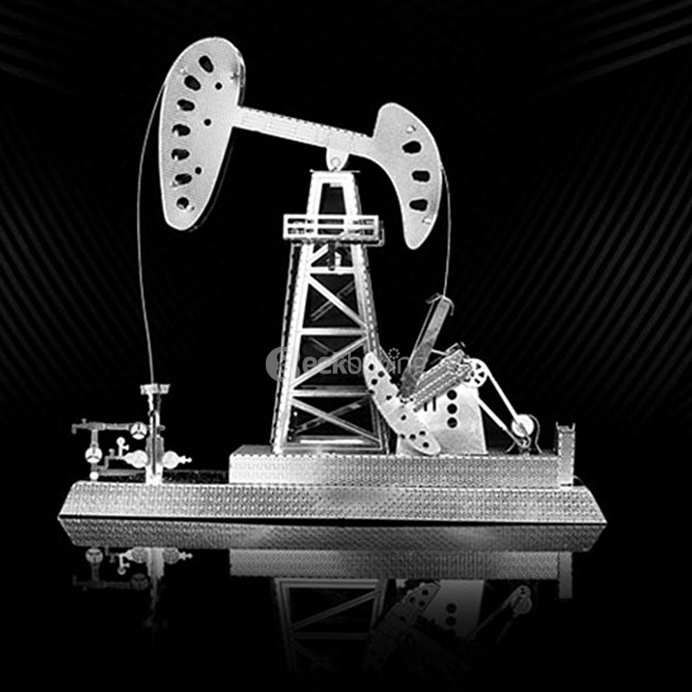 DIY Oil Rigs 3D Puzzle Educational 3D Model - Silver