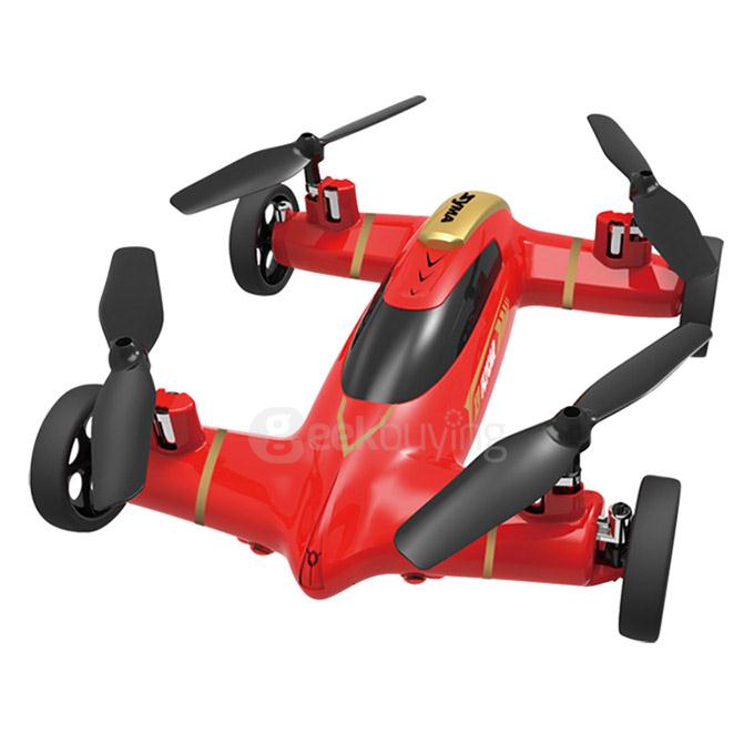 Syma X9 Land & Sky 2 in 1 2.4G 4CH 6Axis 3D Flips Rechargeable Flying Car RC Quadcopter RTF - Red