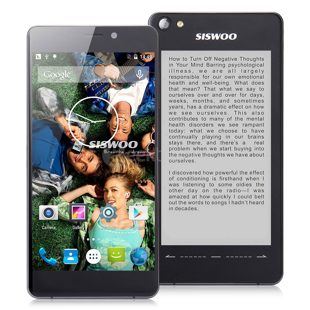 SISWOO Darkmoon R9 Dual Screen Front 5.2 inch Back 4.7 inch 3GB RAM 32GB ROM MTK6752 Octa Core 4G Smartphone - Black