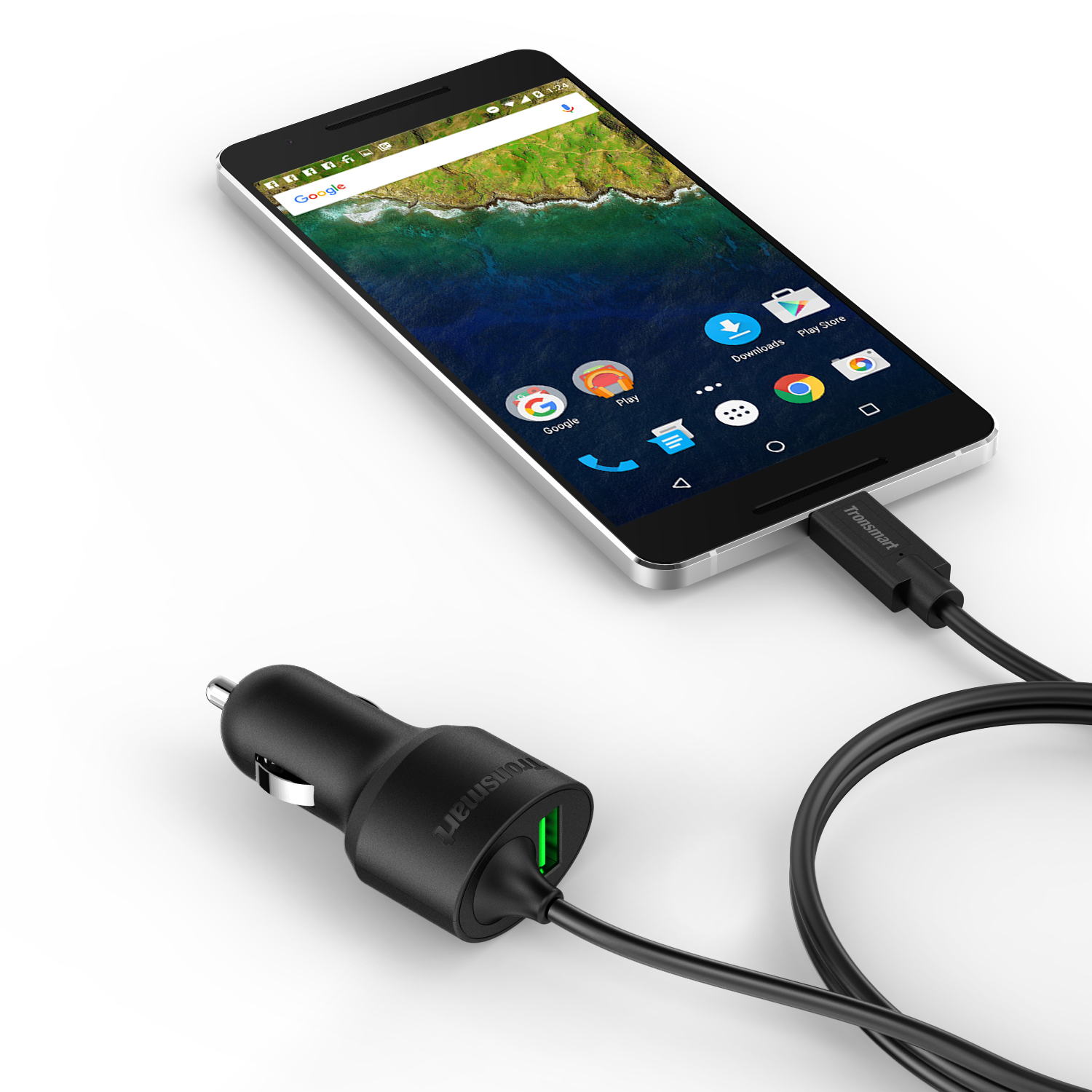 Tronsmart Quick Charge 2.0 Type C USB 3.1 Car Charger VoltIQ Tech For OnePlus2 MacBook