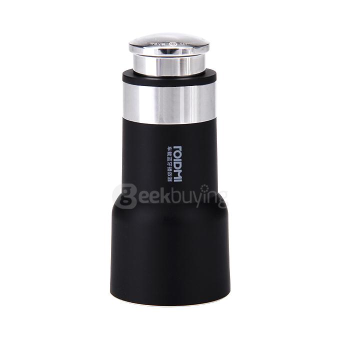 Original Xiaomi Roidmi Bluetooth Car Charger(Black)+ Original Xiaomi ROIDMI Car Dual Cigarette Lighter Splitter(White)