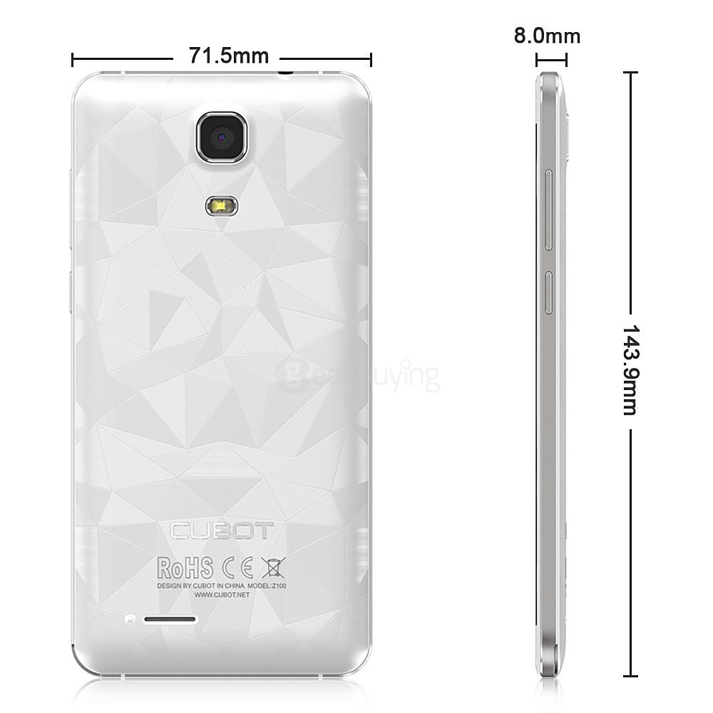 [HK Stock] CUBOT Z100 5.0inch HD 4G FDD-LTE Android 5.1 1GB RAM 16GB ROM Smartphone 64bit MTK6735P Quad Core IPS - White