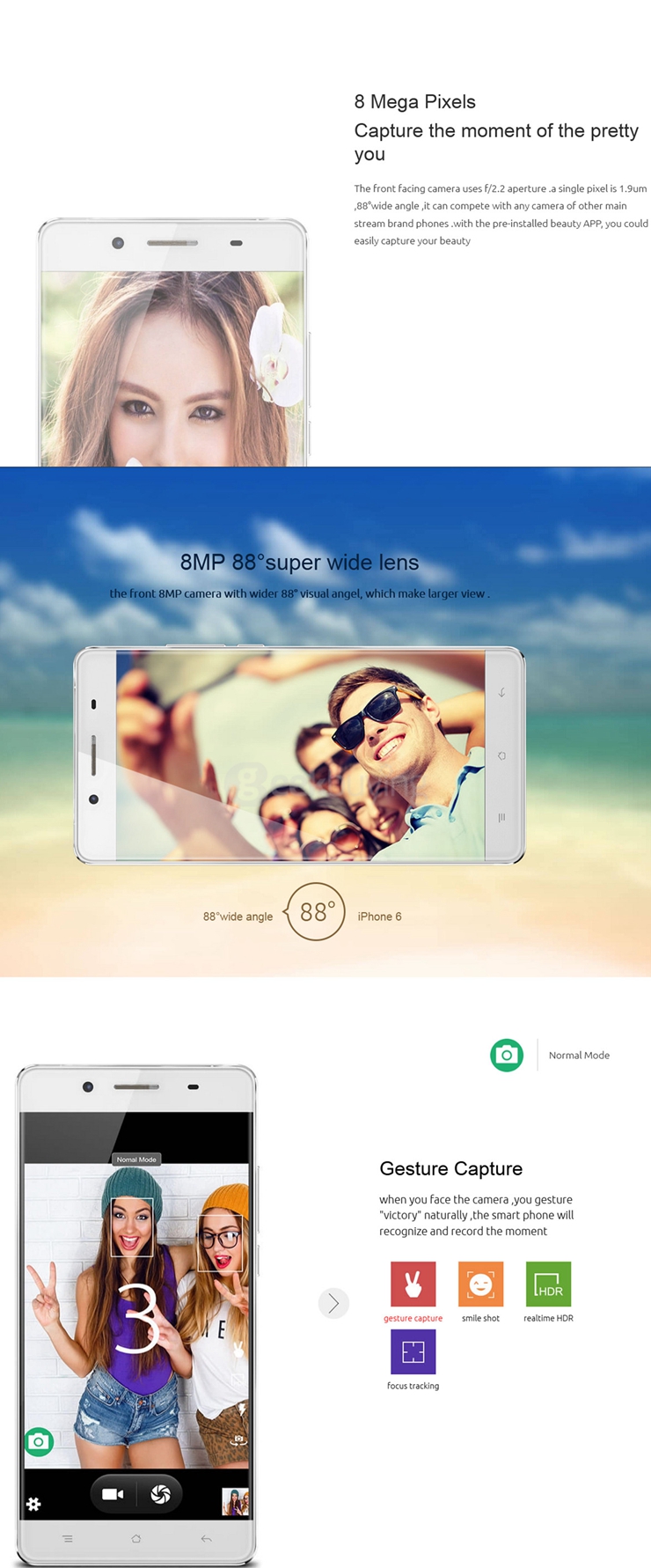 [HK Stock]CUBOT X17 5.0inch FHD 4G FDD-LTE Android 5.1 3GB 16GB Smartphone 64bit MTK6735A Quad Core 16.0MP OTG HotKnot - White