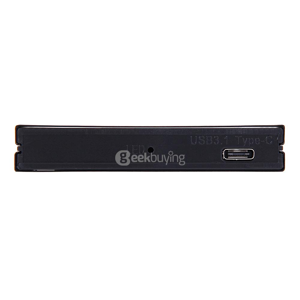 2.5 Inch USB 3.1 Type-C Hard Disk Box HDD Enclosure - Black