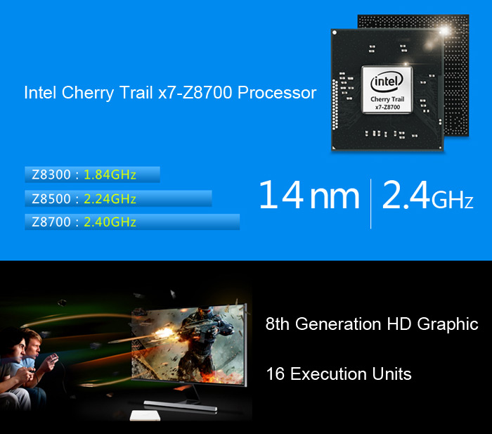 VOYO V3 Intel Cherry Trail X7-Z8700 Windows10 64Bit 4K Smart Mini PC 4G/128G WiFi Gigabit LAN Type-C Bluetooth 4.0