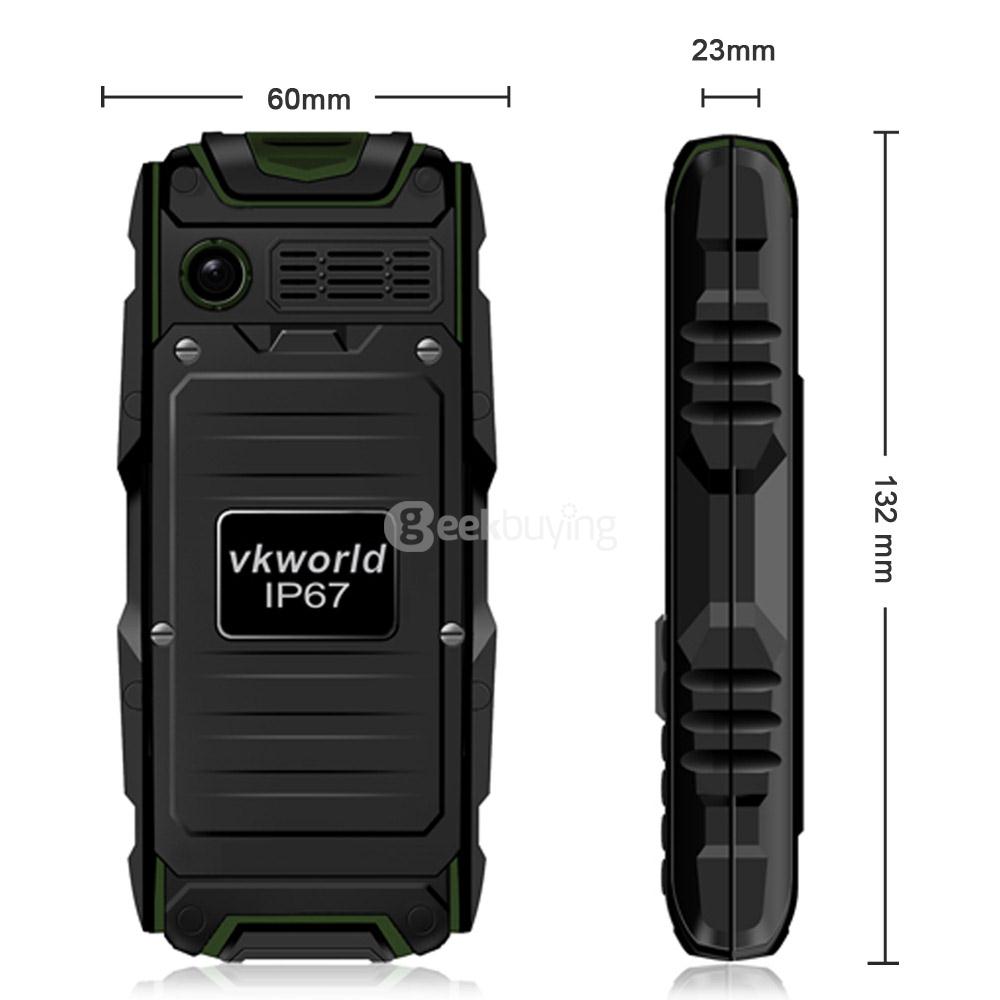VKworld Stone V3 5200mAh Battery IP67 Waterproof Phone Dustproof Shockproof Flashlight FM Dual SIM Cards GSM Cell Phone - Green