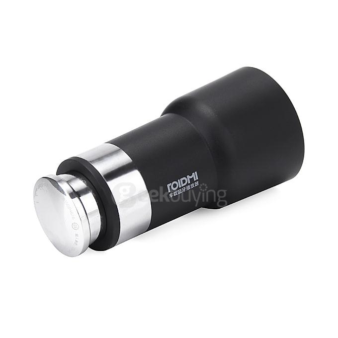 Original Xiaomi Roidmi Bluetooth Car Charger(Black)+ Original Xiaomi ROIDMI Car Dual Cigarette Lighter Splitter(White)
