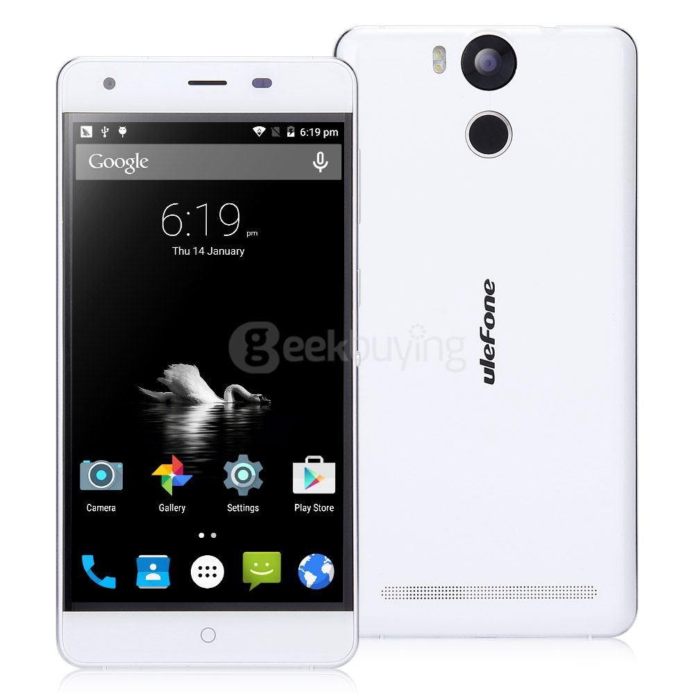 [Spain Stock]Ulefone Power 5.5inch FHD 4G LTE Android 5.1 3GB 16GB Smartphone 64bit MTK6753 Octa Core 13.0MP 6050mAh Touch ID with  Silica Gel Case  - White