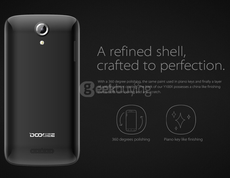 [HK Stock] DOOGEE Y100X NOVA 5.0inch IPS HD Android 5.0 Smartphone MT6582 Quad Core 1.3GHz 1GB RAM 8GB ROM 3G GPS OTG - Black