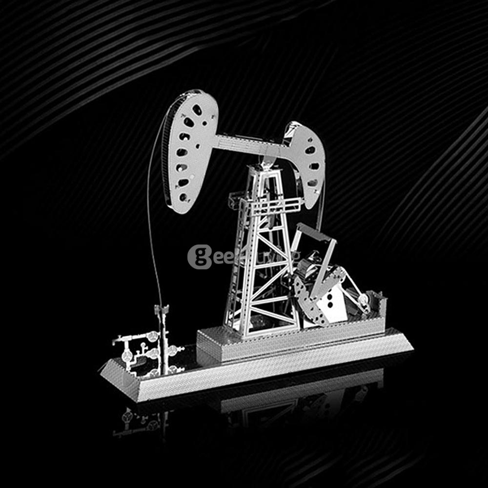 DIY Oil Rigs 3D Puzzle Educational 3D Model - Silver