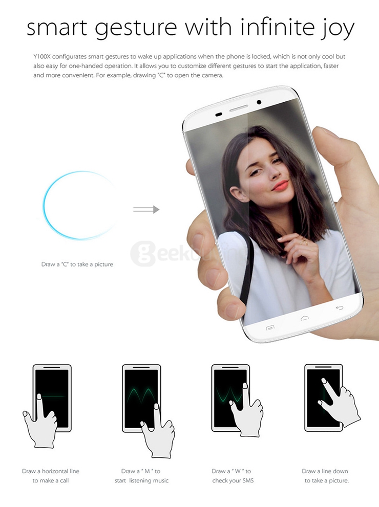[HK Stock] DOOGEE Y100X NOVA 5.0inch IPS HD Android 5.0 Smartphone MT6582 Quad Core 1.3GHz 1GB RAM 8GB ROM 3G GPS OTG - Black