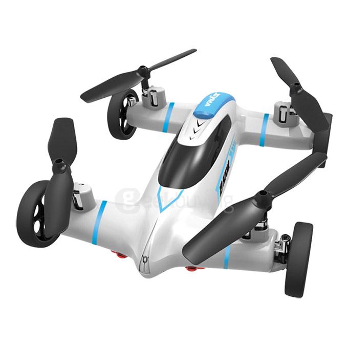 Syma X9 Land & Sky 2 in 1 2.4G 4CH 6Axis 3D Flips Rechargeable Flying Car RC Quadcopter RTF - White