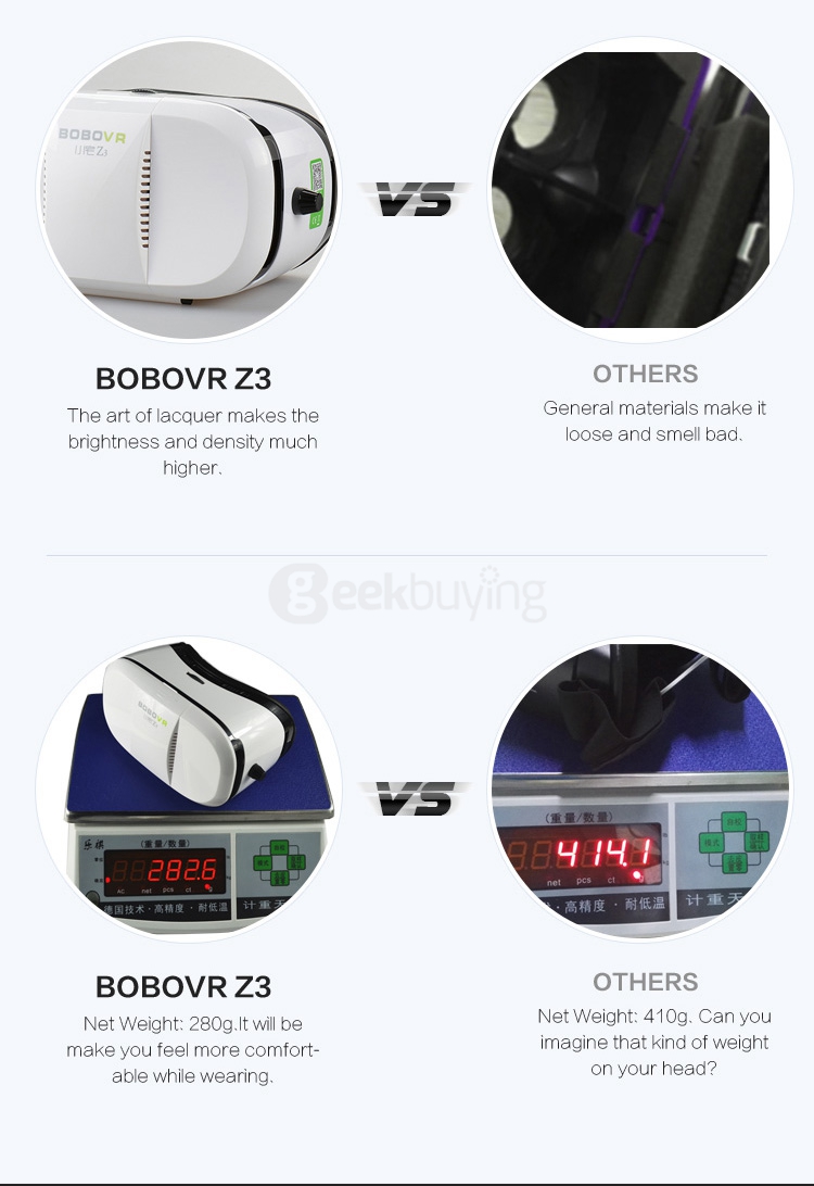 Xiaozhai Z3 BOBOVR VR Box 3D VR Virtual Reality Headset FOV95 Adjustable IPD 3D Movie Video Game Headset for 4 to 6 Inch Smartphone