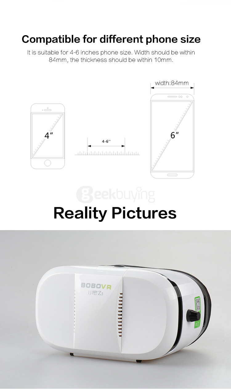Xiaozhai Z3 BOBOVR VR Box 3D VR Virtual Reality Headset FOV95 Adjustable IPD 3D Movie Video Game Headset for 4 to 6 Inch Smartphone