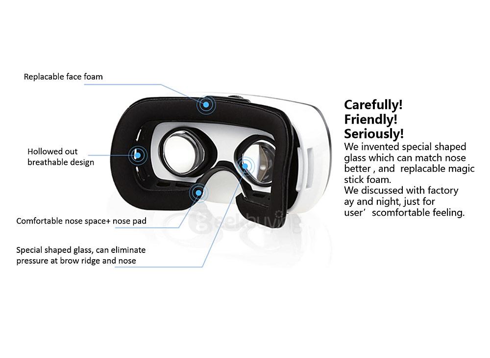 Deepoon V3 Immersive 3D Virtual Reality VR Headset FOV96 Adjustable IPD and Focus Video Game VR Headset with Bluetooth Remote Control for 4.7-5.7inches Smartphones
