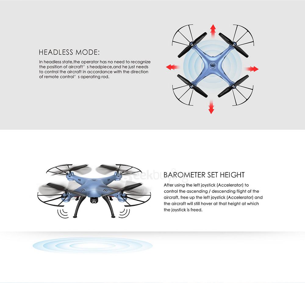 Syma X5HC With 2MP HD Camera 3D Roll Altitude Hold Headless Mode 2.4G 4CH 6Axis RC Quadcopter RTF - White